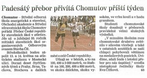Atletika 2014, Chomutovský deník, květen 2014