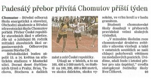 Atletika 2014, Chomutovský deník, květen 2014
