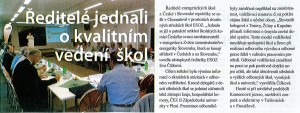 Ředitelé jednali..., Chomutovské noviny, září 2014