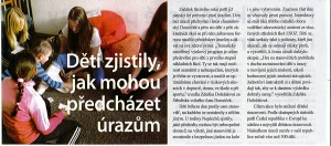 Děti zjistili, jak mohou předcházet úrazům, Chomutovské noviny, říjen 2015