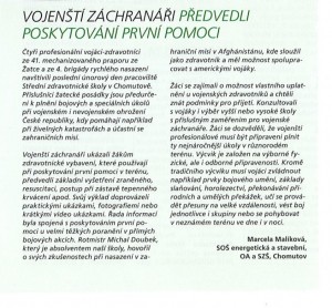 Vojenští záchranáři předvedli poskytování první pomoci, Učitelské noviny, duben 2016